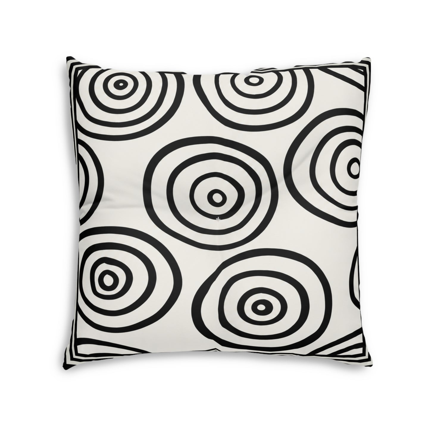 B&W Target Tufted Square Decorative Cushion