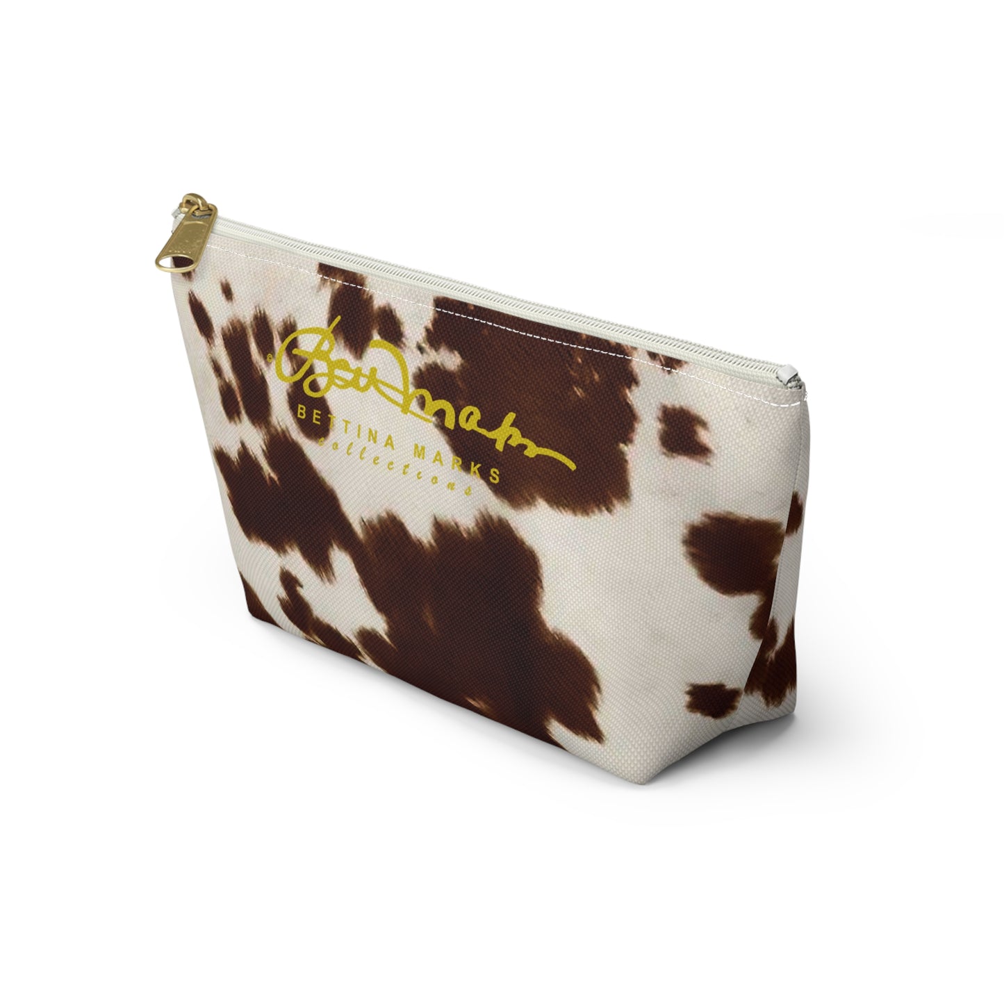 Brown Pony Skin Accessory Pouch w T-bottom