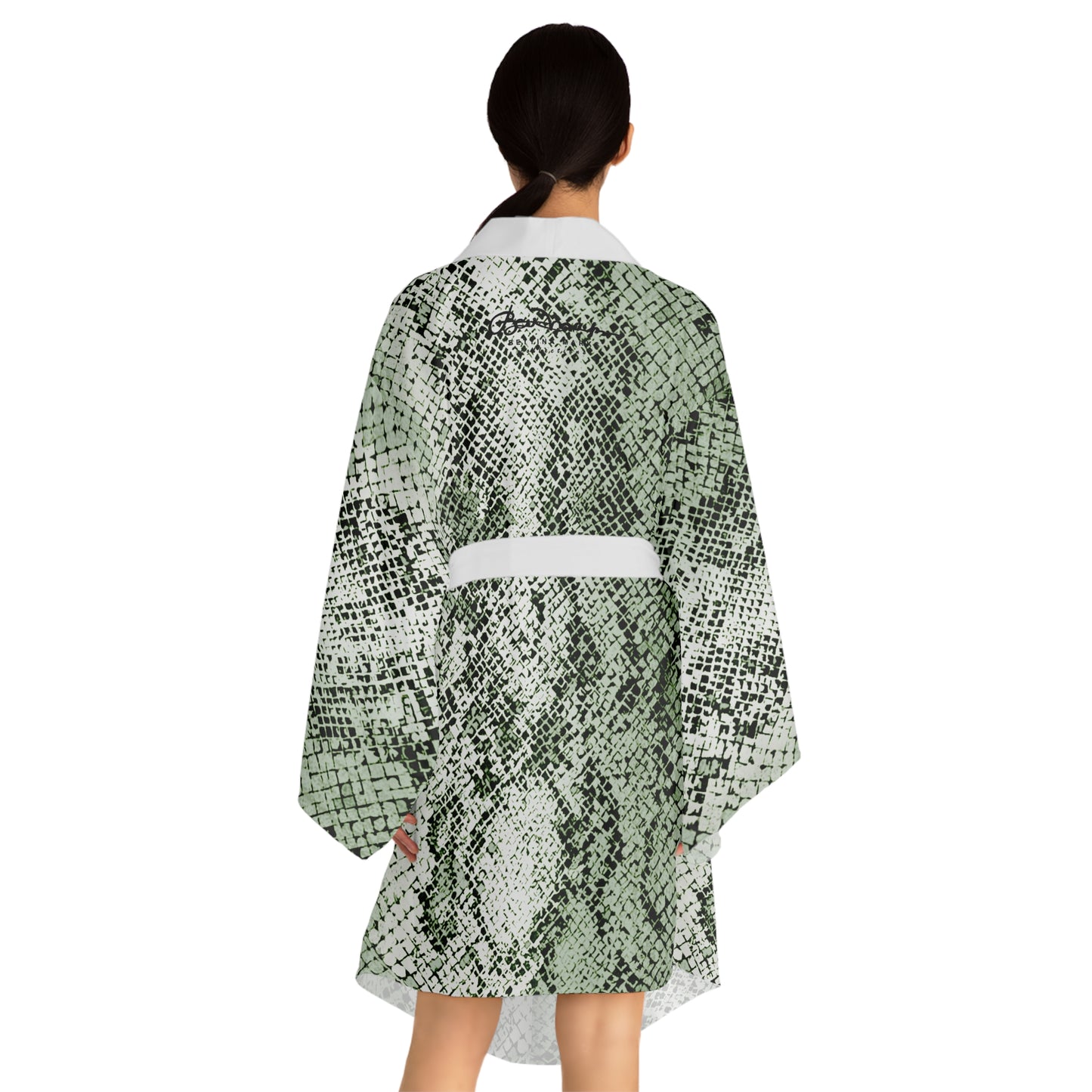 Sage Snake Skin Kimono Robe