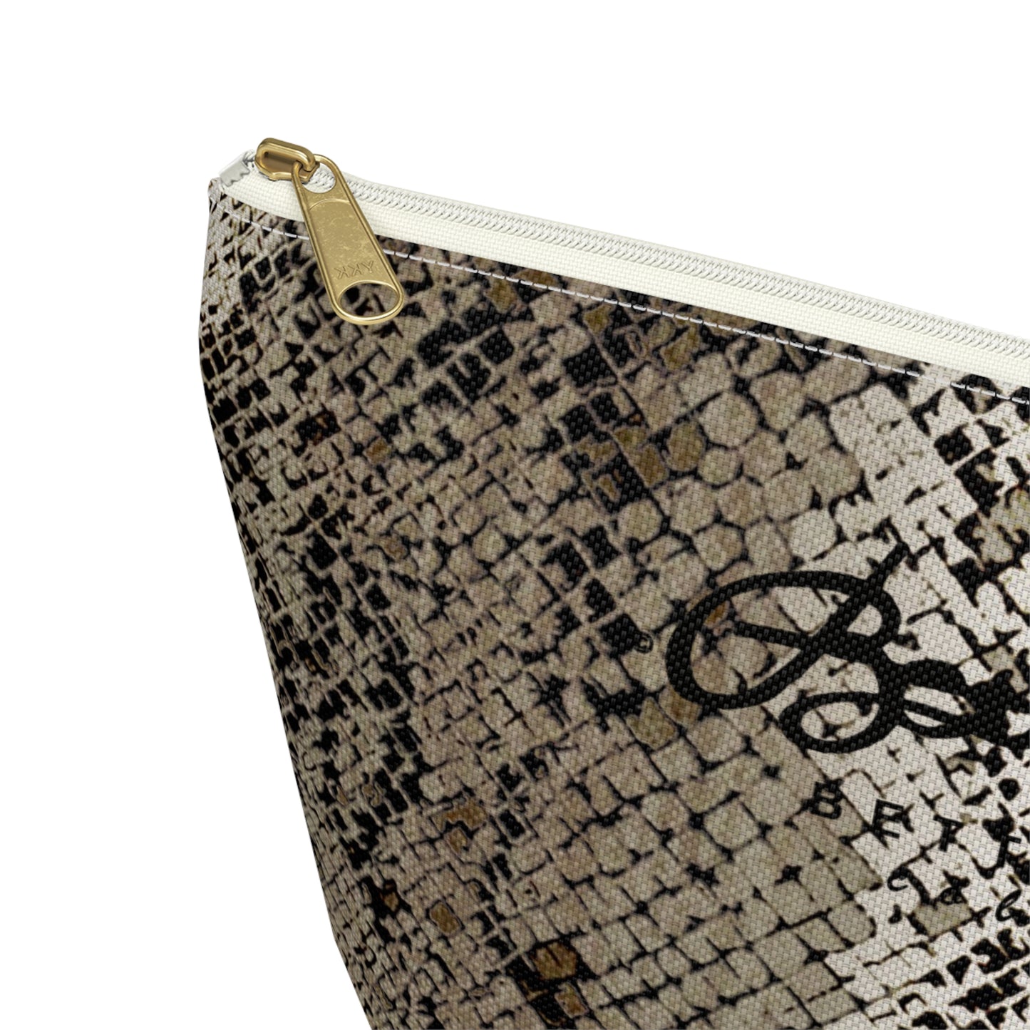 Deep Snake Skin Accessory Pouch w T-bottom