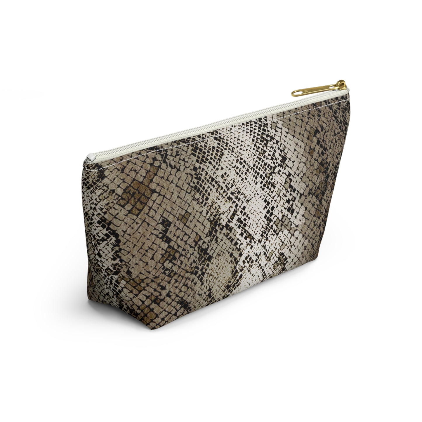 Deep Snake Skin Accessory Pouch w T-bottom