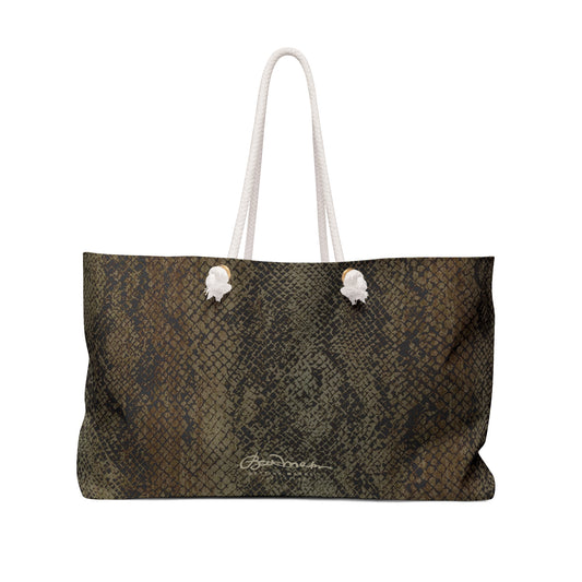 Deep Snake Skin Weekender Bag