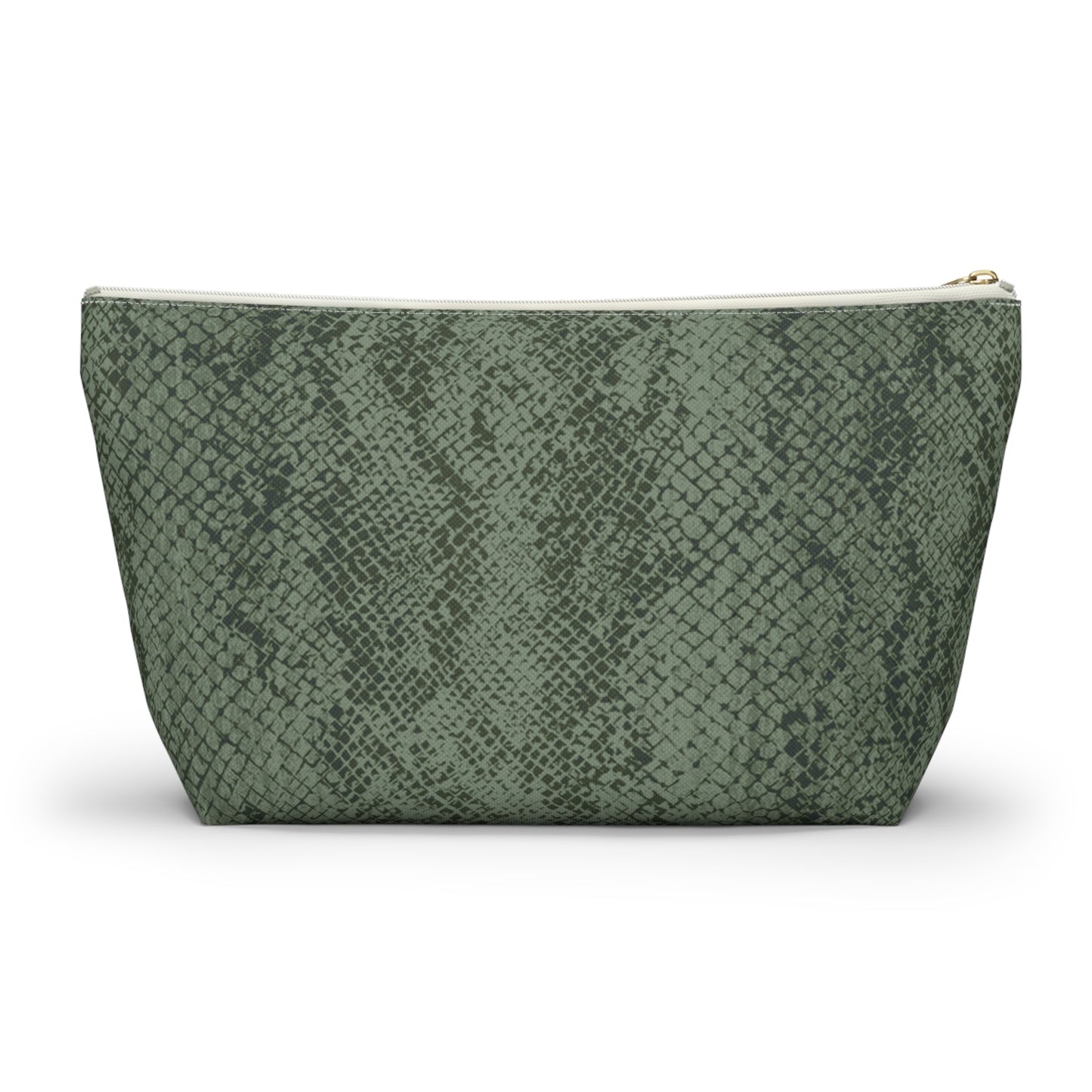 Sage Snake Skin Accessory Pouch w T-bottom
