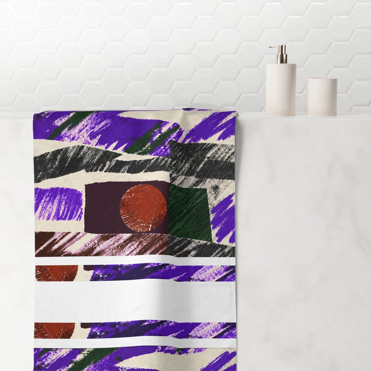 Abstract Engineered Bath Towel