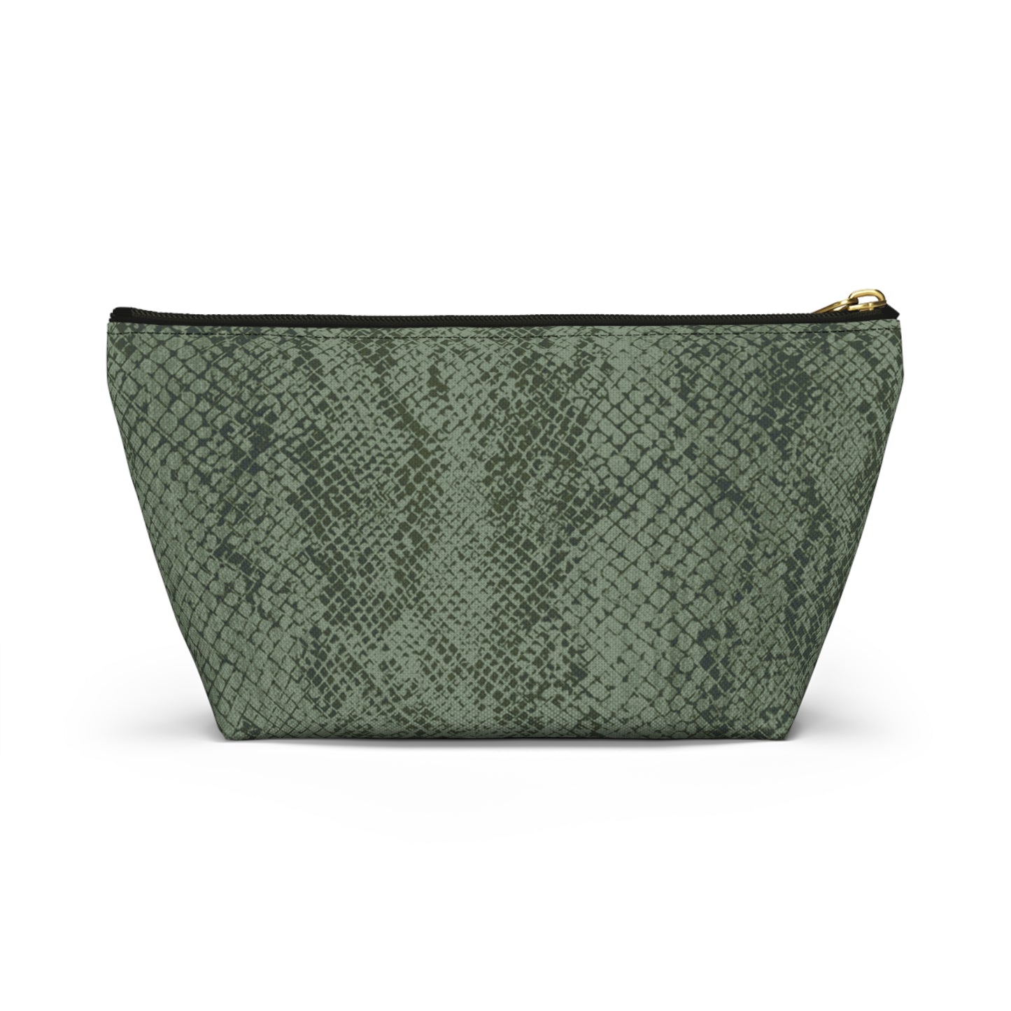 Sage Snake Skin Accessory Pouch w T-bottom