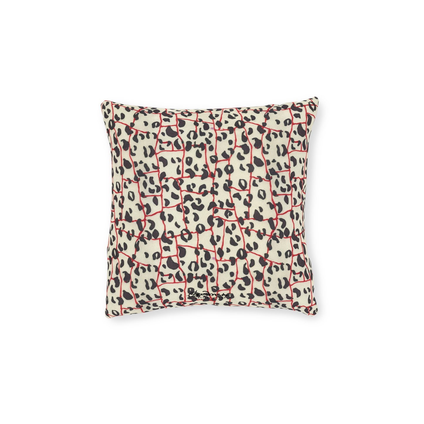 Red Line Leopard Square Pillow