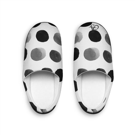 Charcoal Polka Dot Men's Indoor Slippers