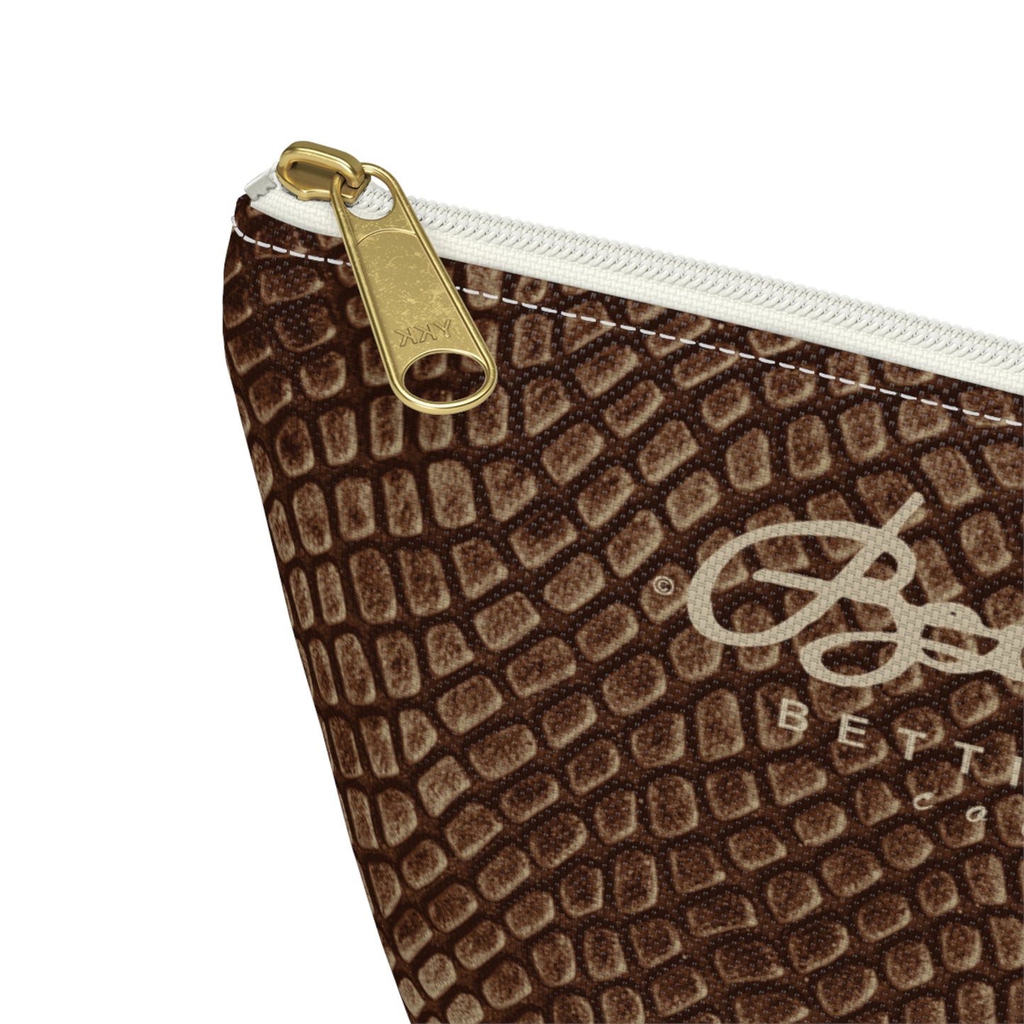 Mocha Crocodile Accessory Pouch w T-bottom