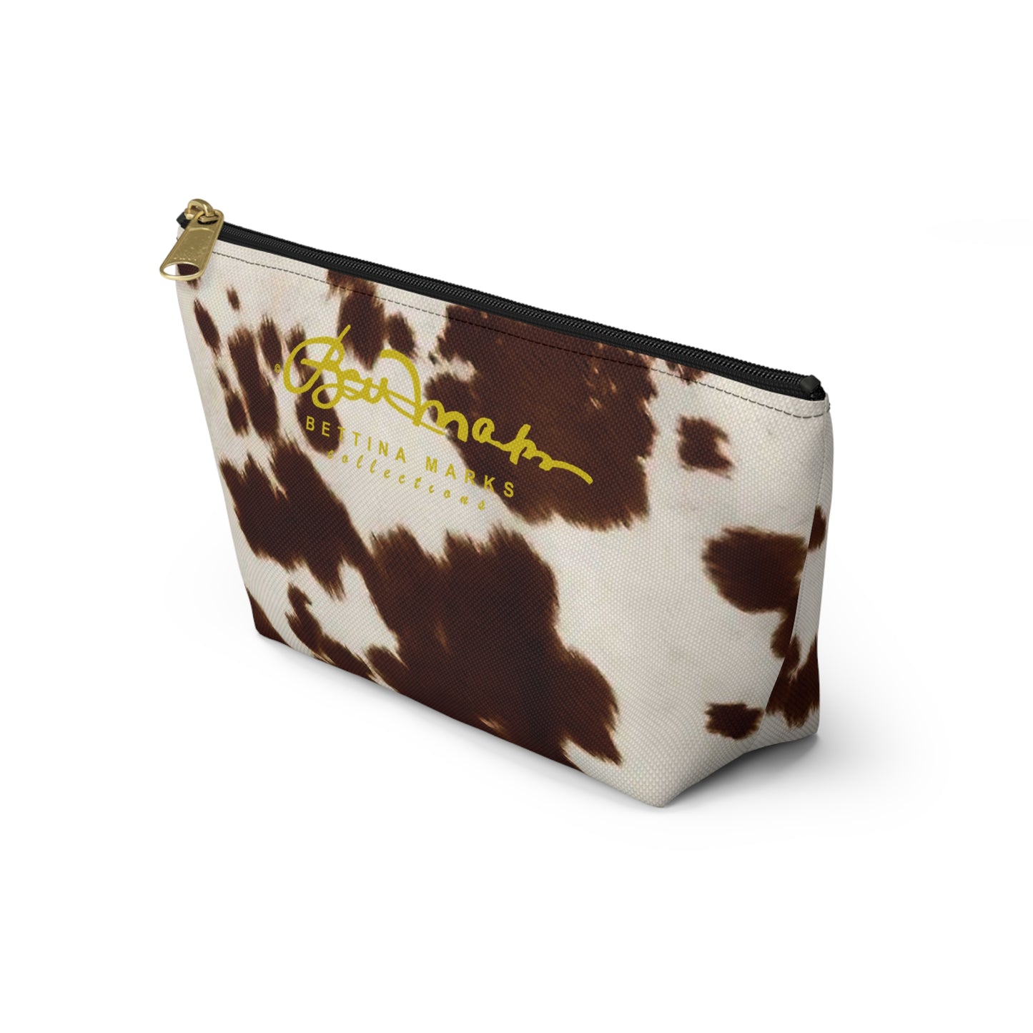 Brown Pony Skin Accessory Pouch w T-bottom