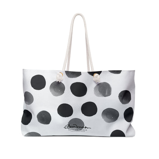 Charcoal Polka Dot Weekender Bag
