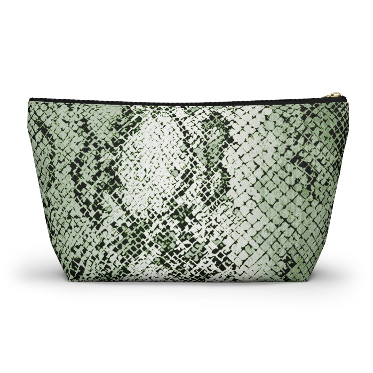 Sage Snake Skin Accessory Pouch w T-bottom