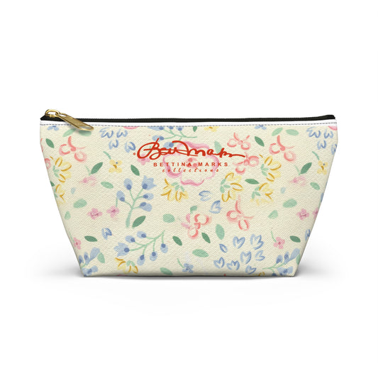 Yellow & Pink Pastel Floral Accessory Pouch