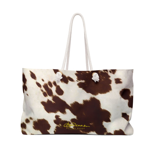 Brown Pony Skin Weekender Bag