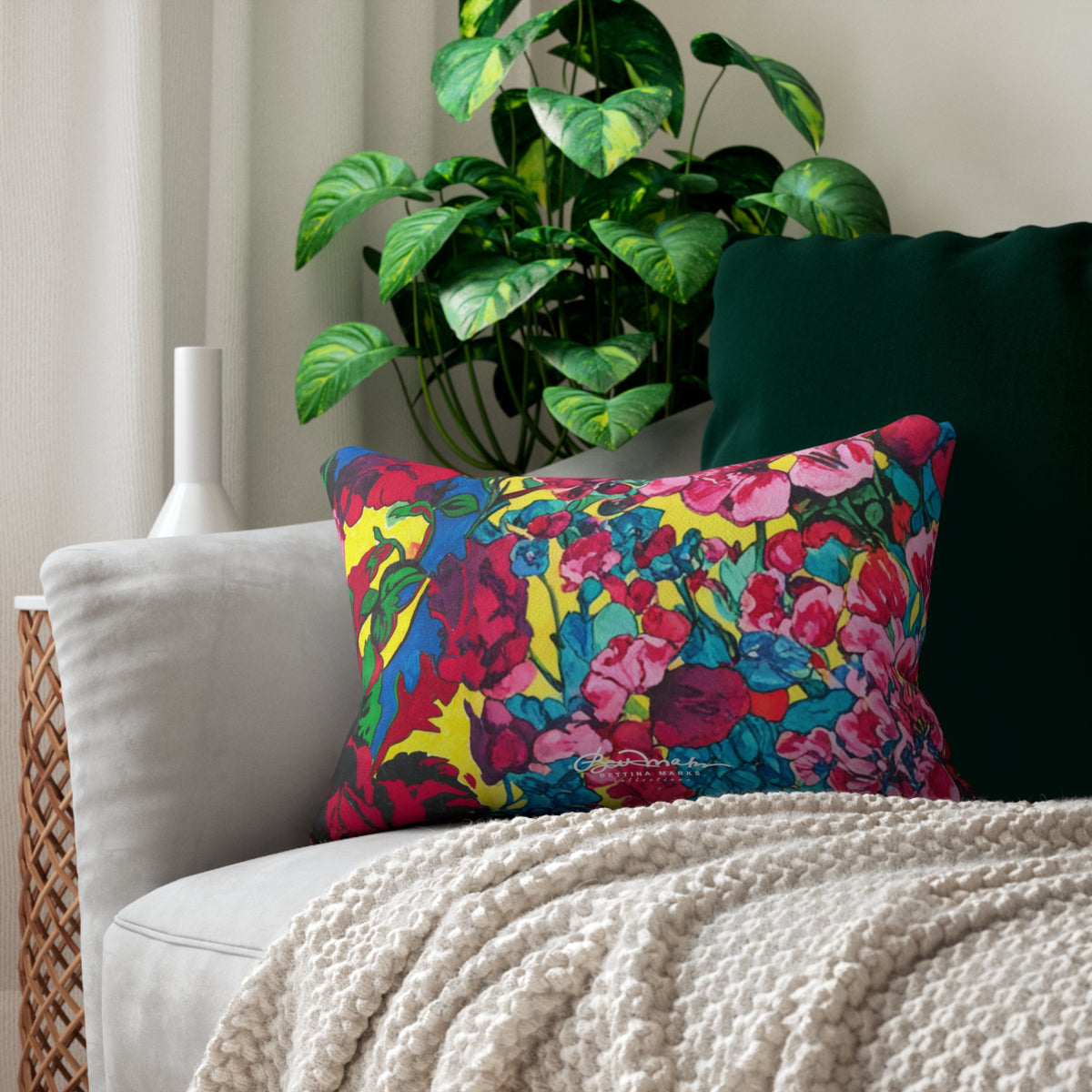 Full Bloom Floral Pillow