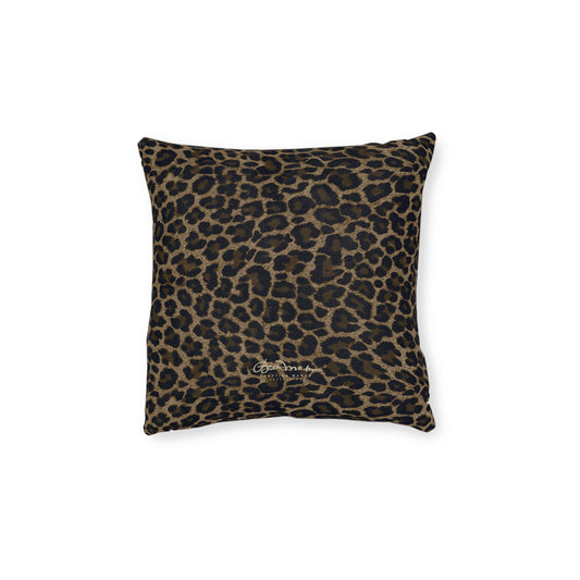 Dark Leopard Square Pillow
