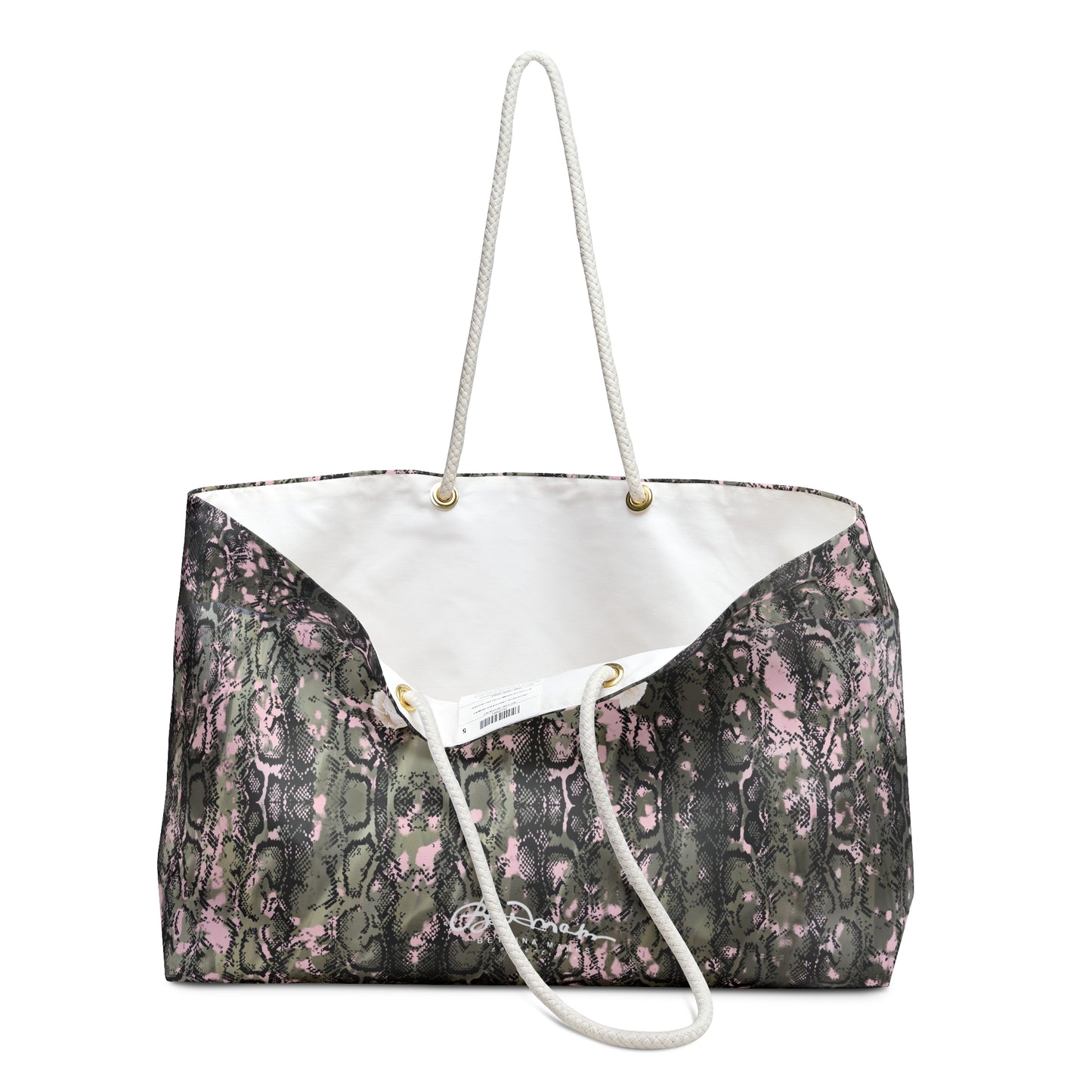 Pink Snake Skin Weekender Bag