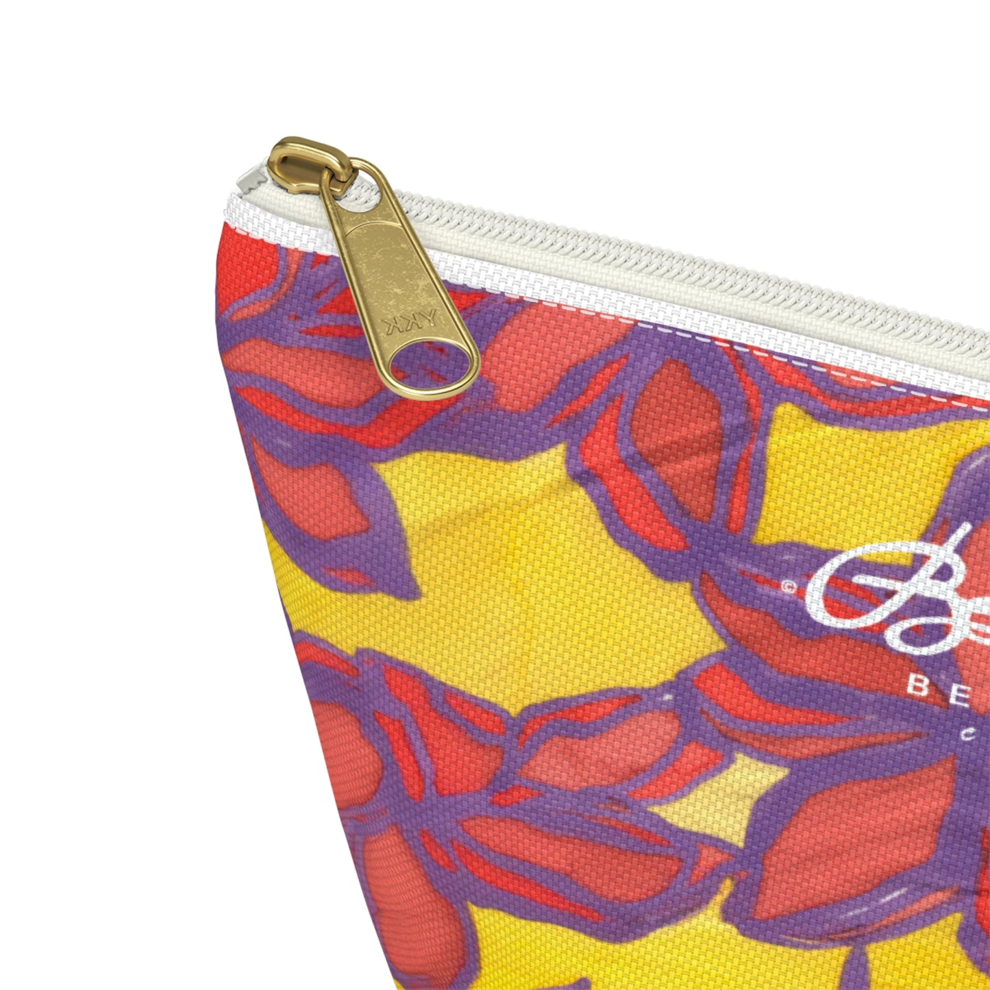 Blue & Orange Floral Accessory Pouch