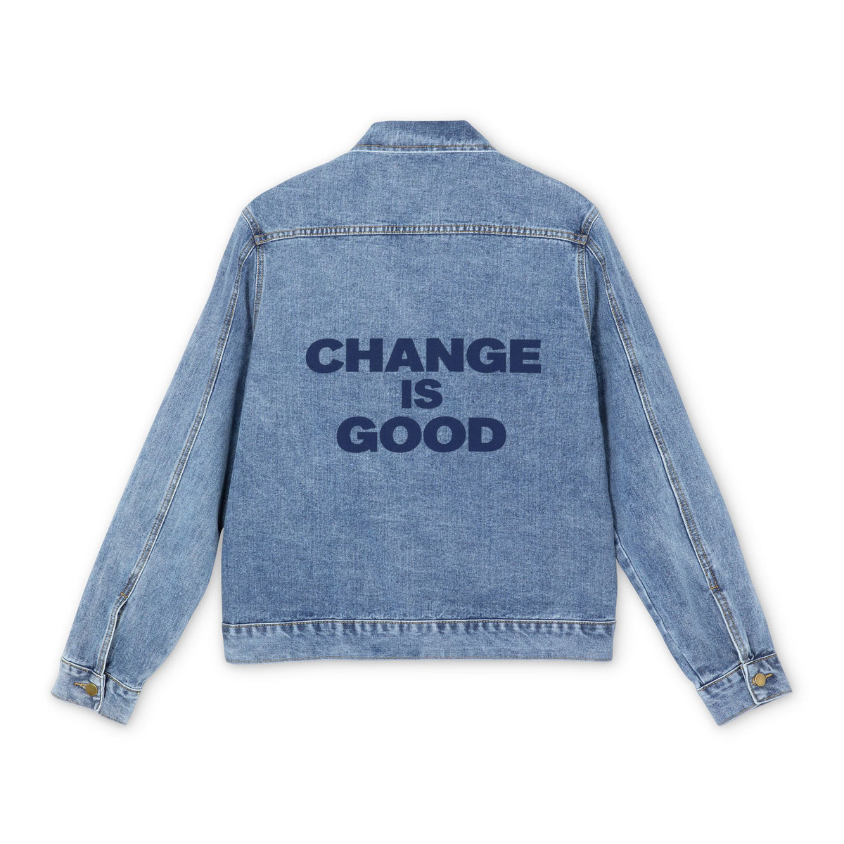 Navy "Change Is Good" Embroidered Statement Jacket