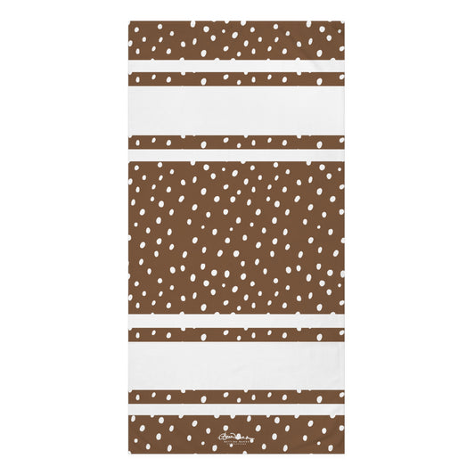 Brown Dalmatian Spots Bath Towel