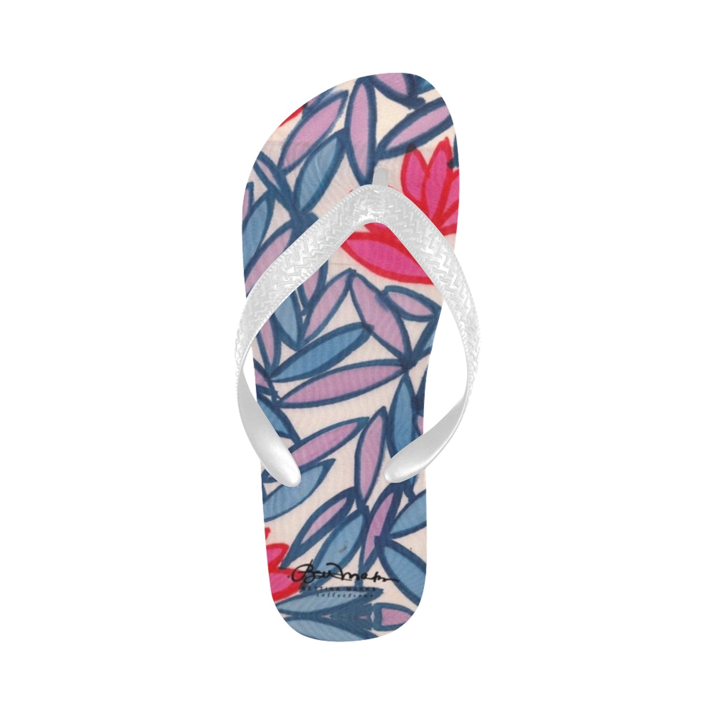 Pink Lotus Flowers Flip Flops for Men/Women