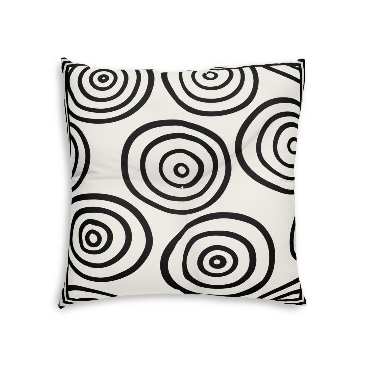 B&W Target Tufted Square Decorative Cushion