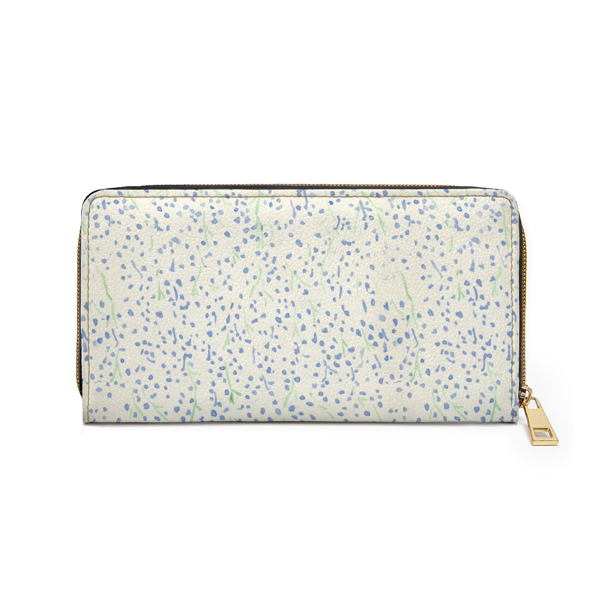 Watercolor Blue Floral Zipper Wallet