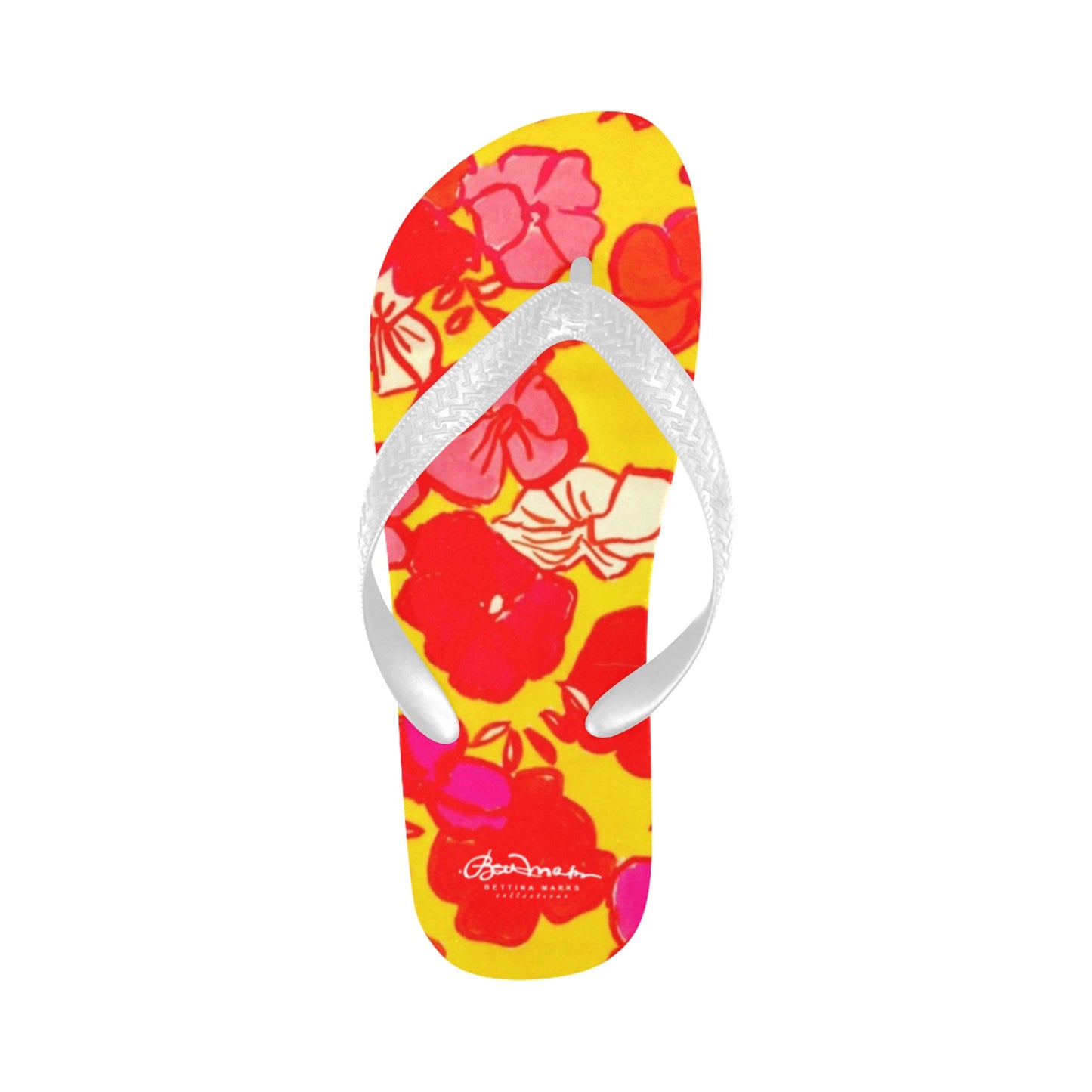 Sixties Floral Flip Flops for Men/Women