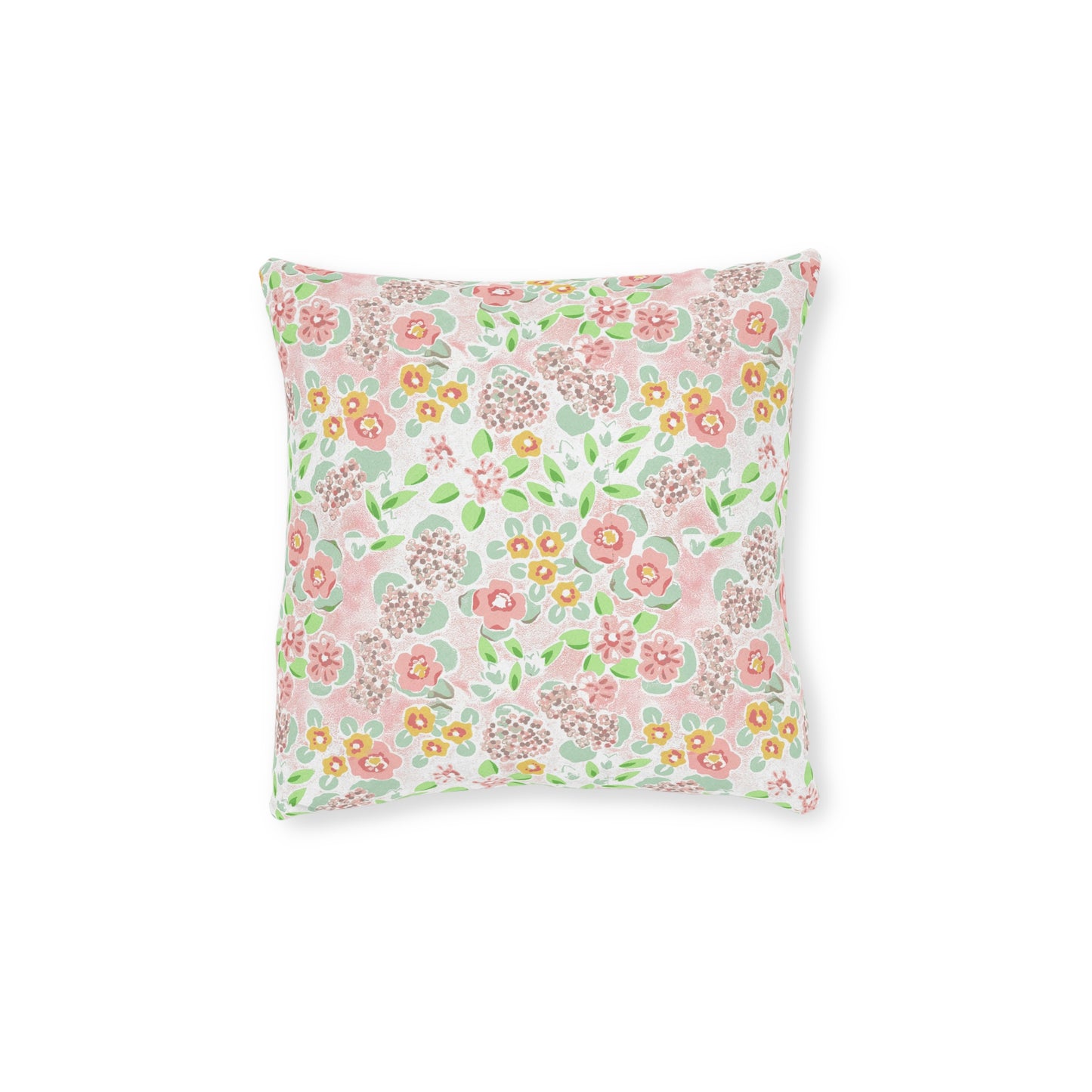 Floral on Pink Square Pillow