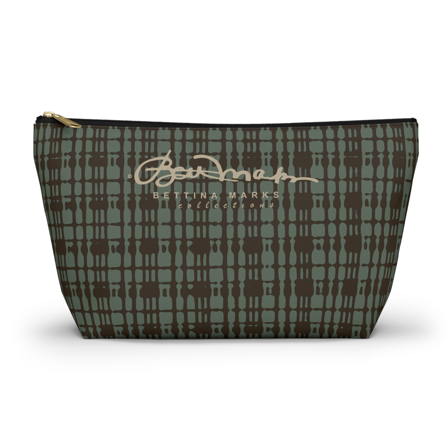 Mint Chocolate Plaid Accessory Pouch w T-bottom