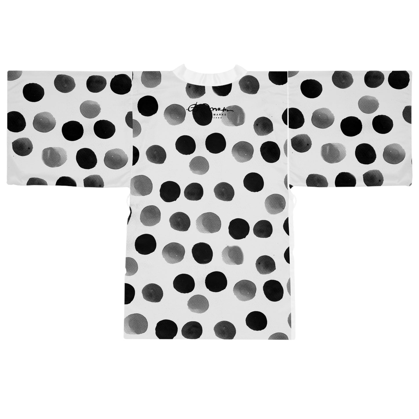 Charcoal Polka Dot Kimono Robe
