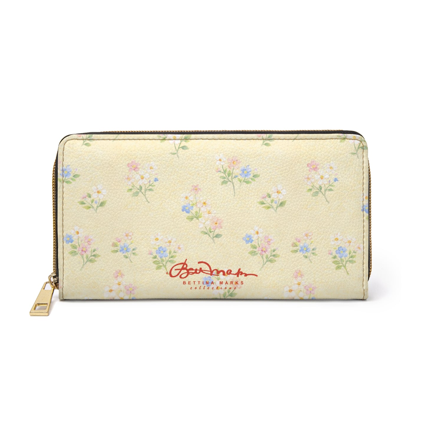 Yellow Pastel Floral  Zip Wallet
