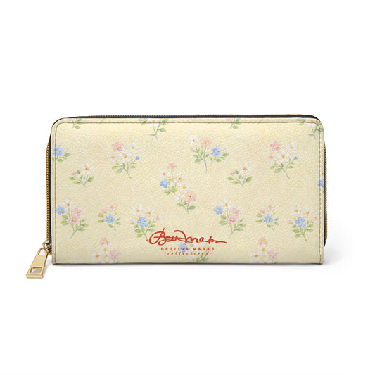 Yellow Pastel Floral  Zip Wallet