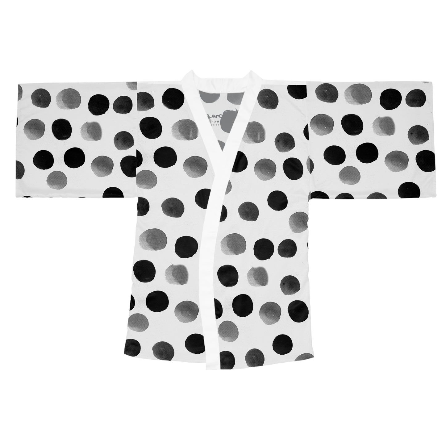 Charcoal Polka Dot Kimono Robe