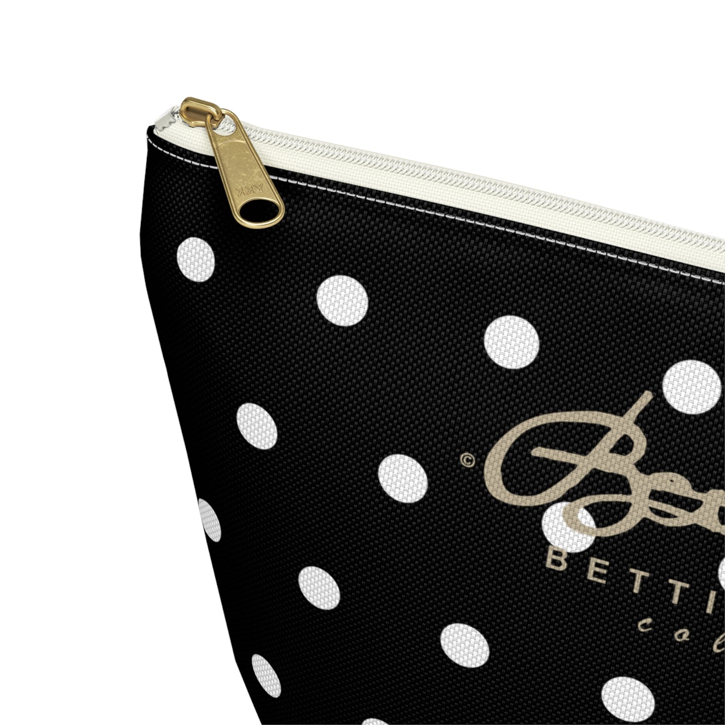 Midnight Polka Dot Accessory Pouch w T-bottom