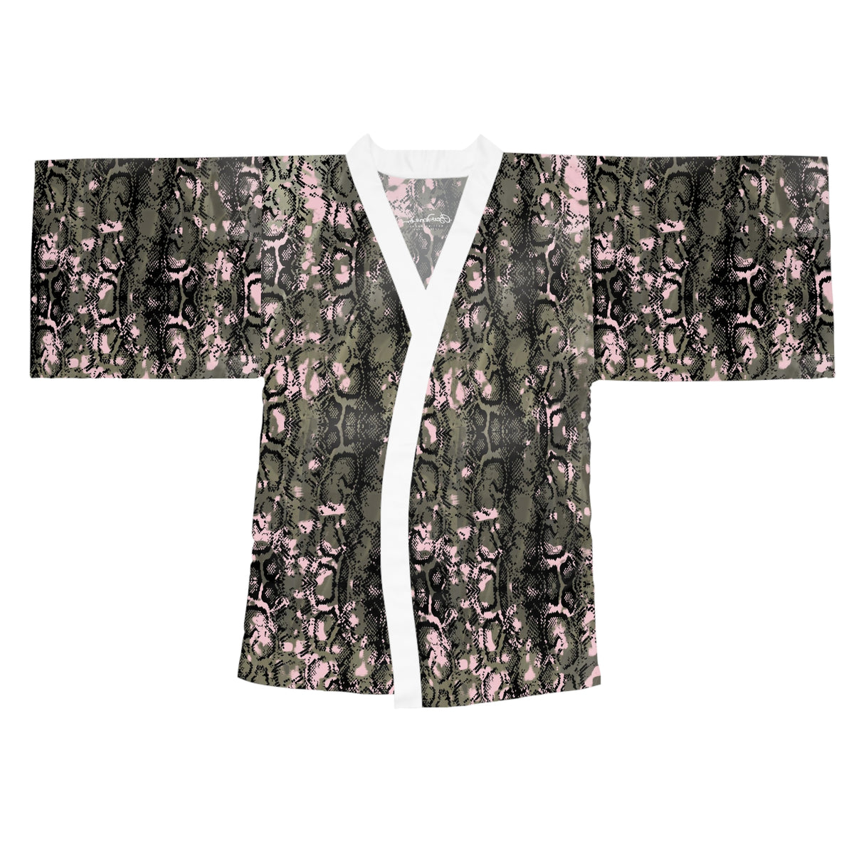 Pink Snake Skin Kimono Robe