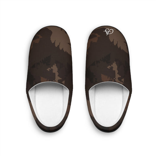 Dark Chocolate Abstract Forest Women's Indoor Slippers