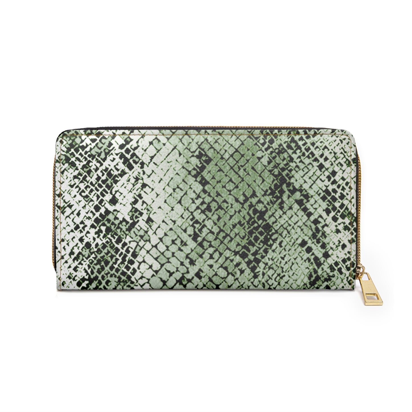 Sage Snake Skin Zipper Wallet for Women - Chic and Functional Clutch
