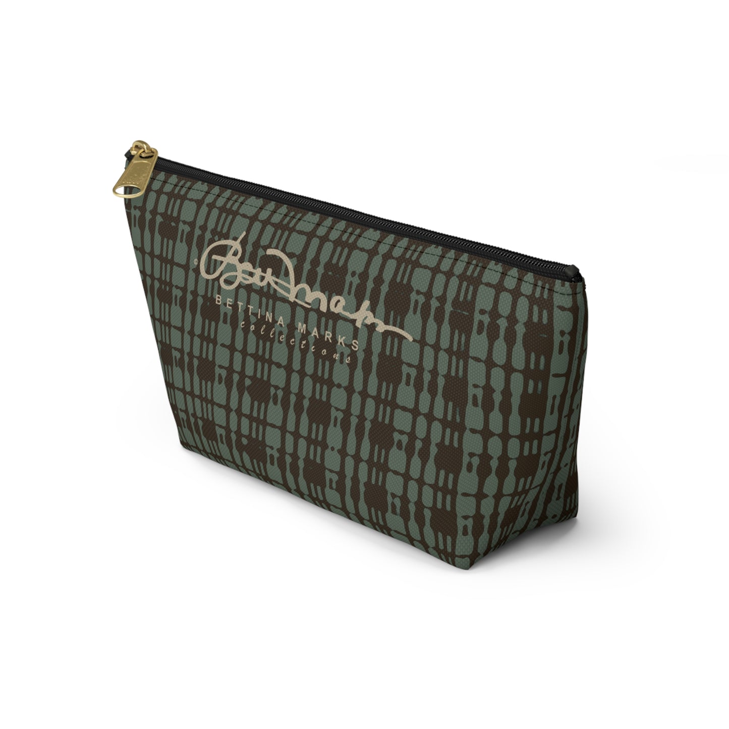 Mint Chocolate Plaid Accessory Pouch w T-bottom