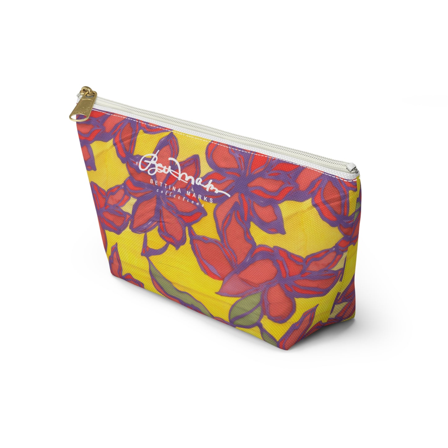 Blue & Orange Floral Accessory Pouch