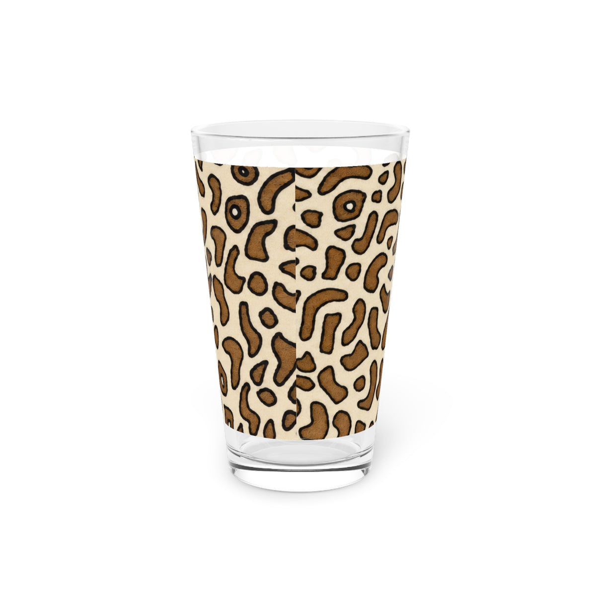 Brown Animal Skin On White Pint Glass
