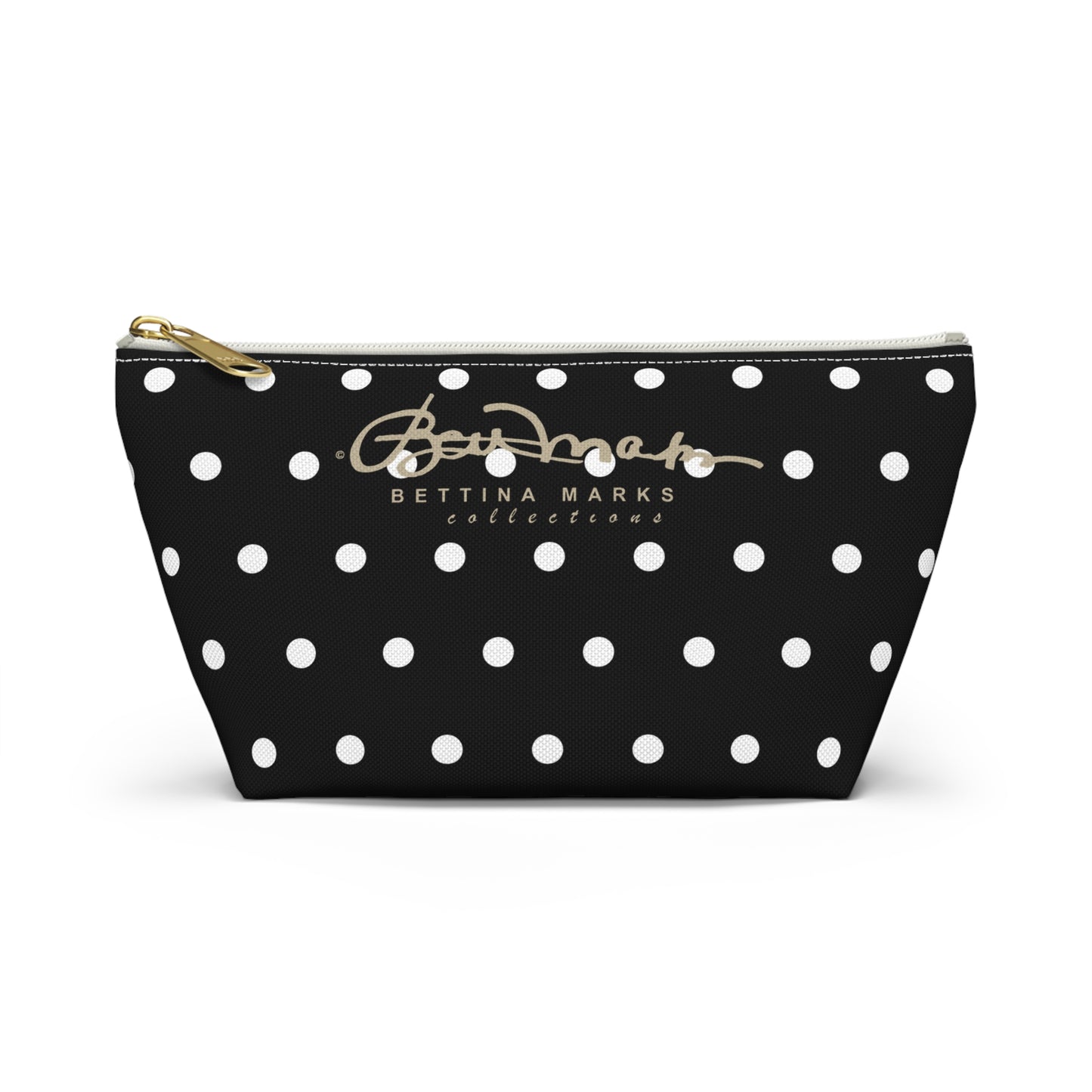 Midnight Polka Dot Accessory Pouch w T-bottom