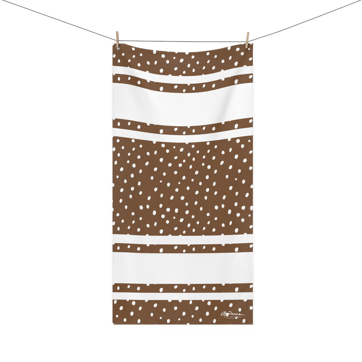 Brown Dalmatian Spots Bath Towel