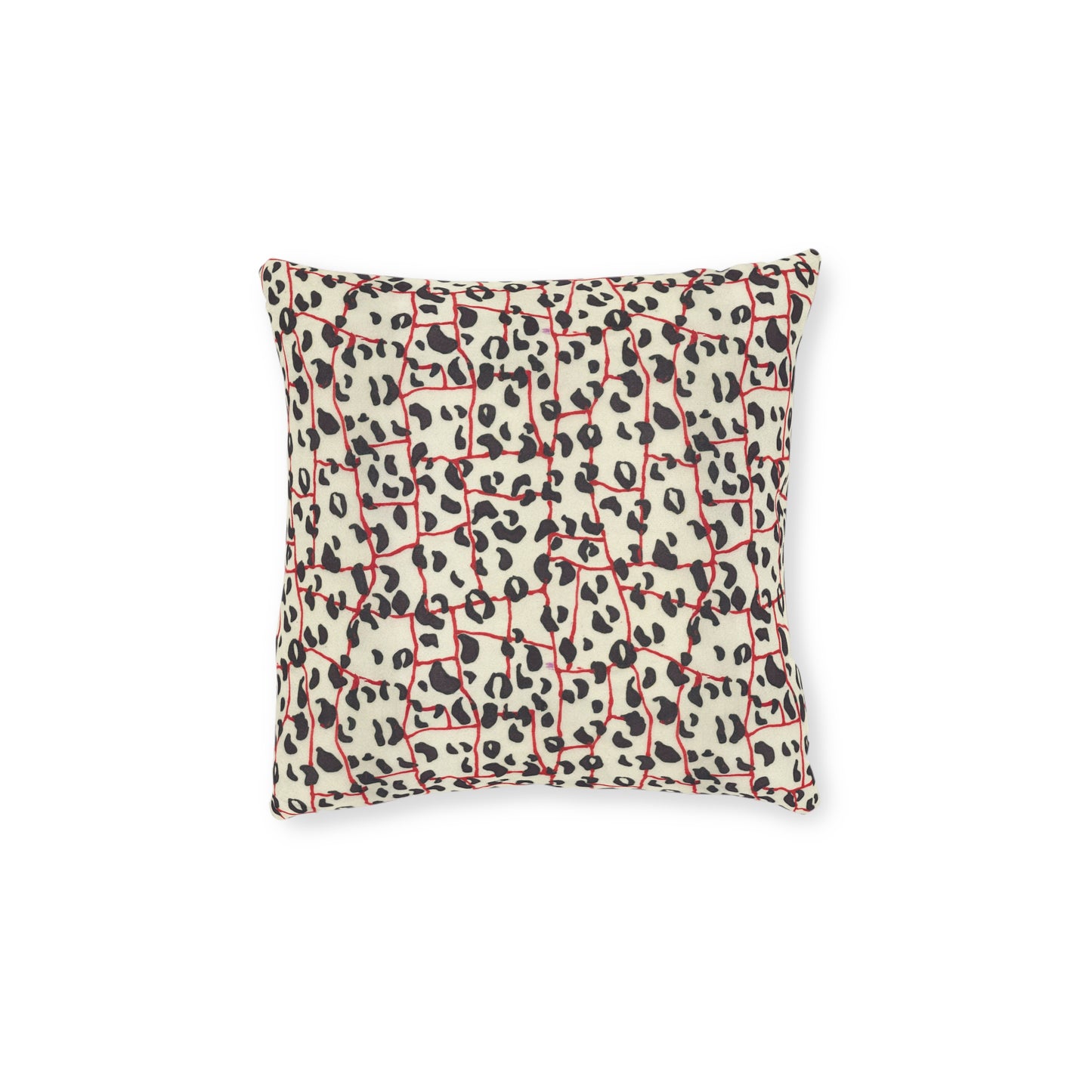 Red Line Leopard Square Pillow