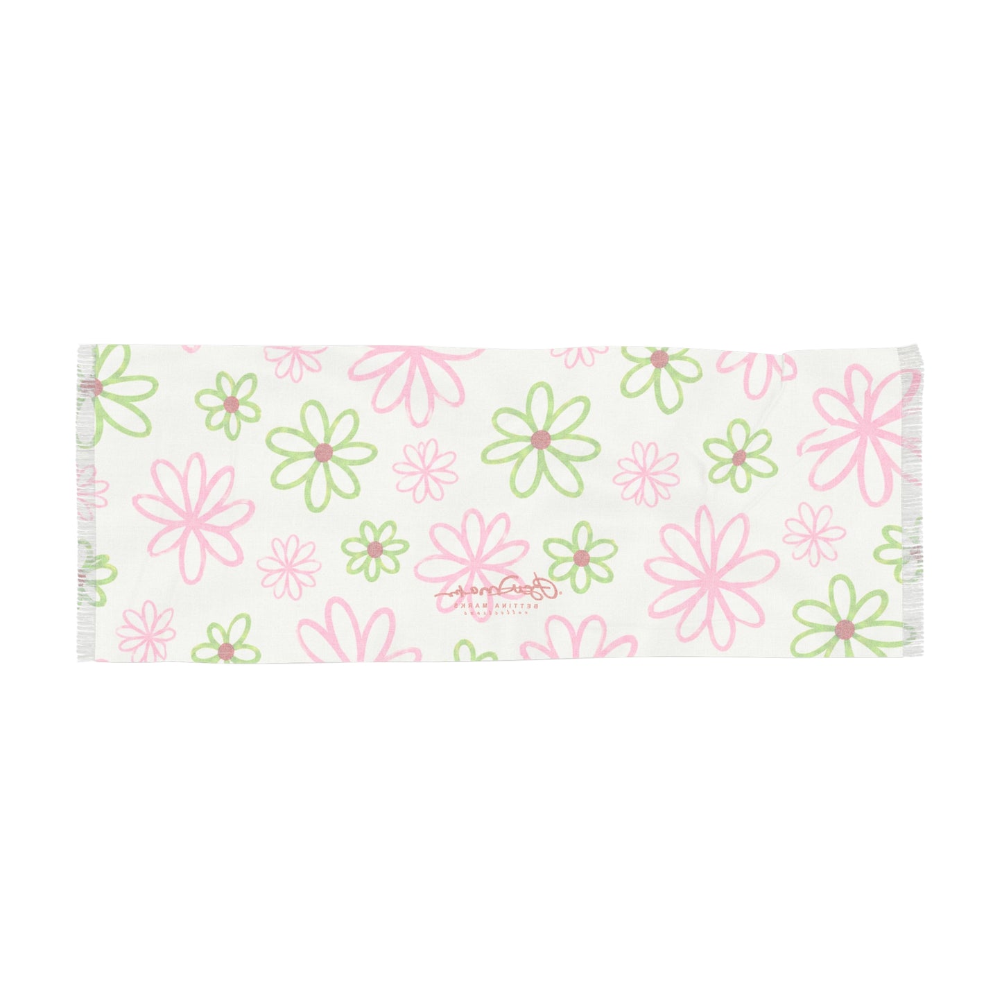 Pink and Green Daisies Light Scarf