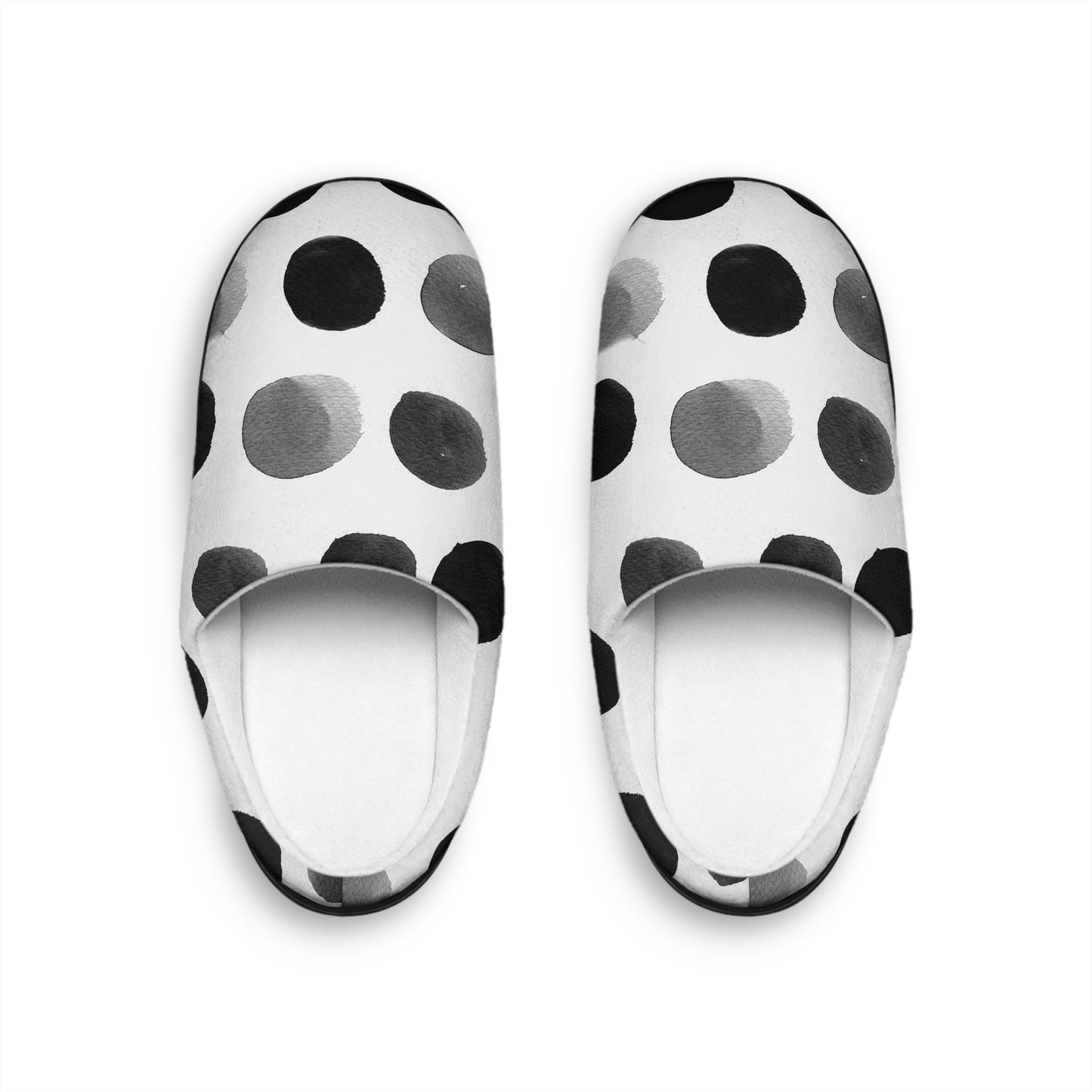 Charcoal Polka Dot Women's Indoor Slippers