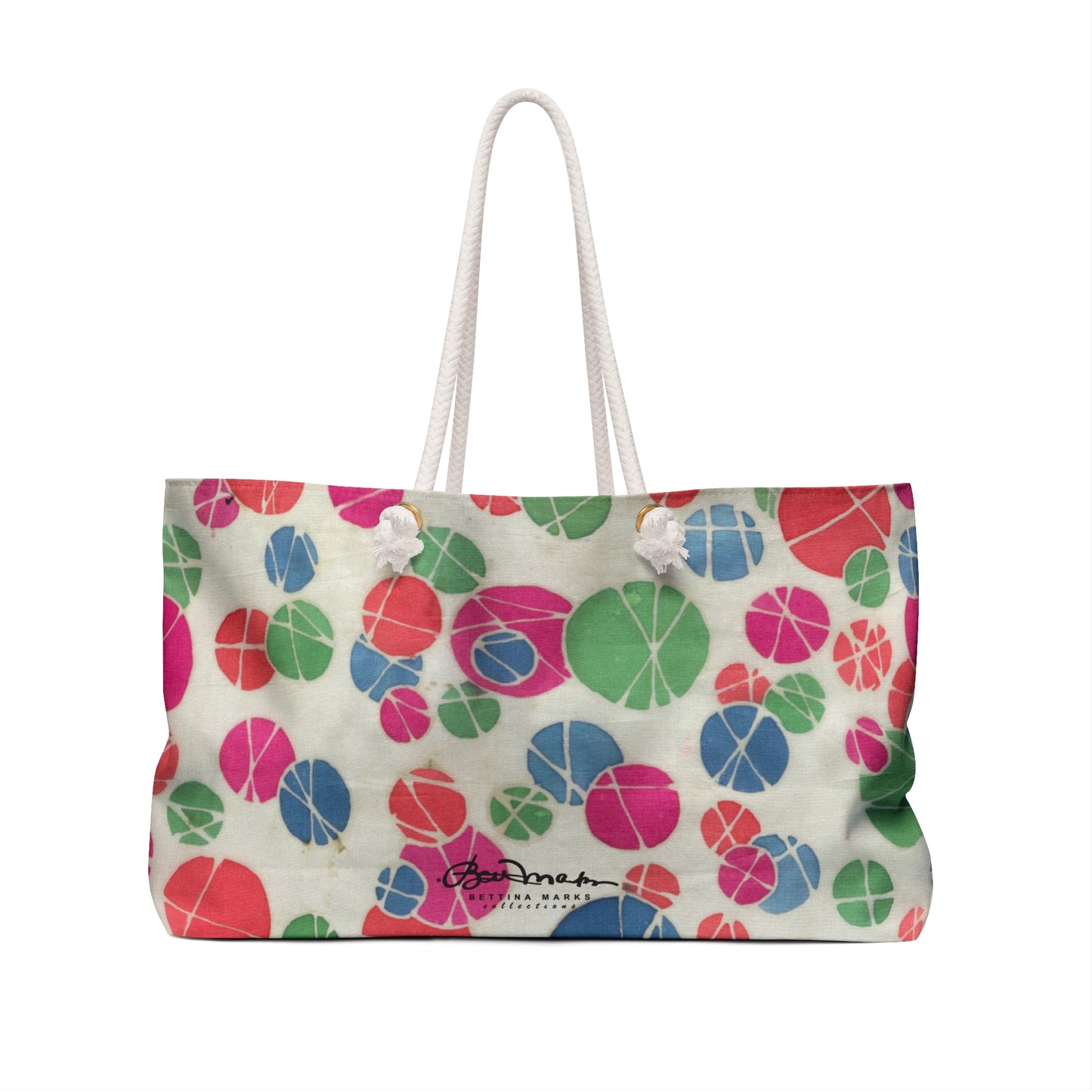 Tossed Medium Pastel Dots On White Weekender Bag