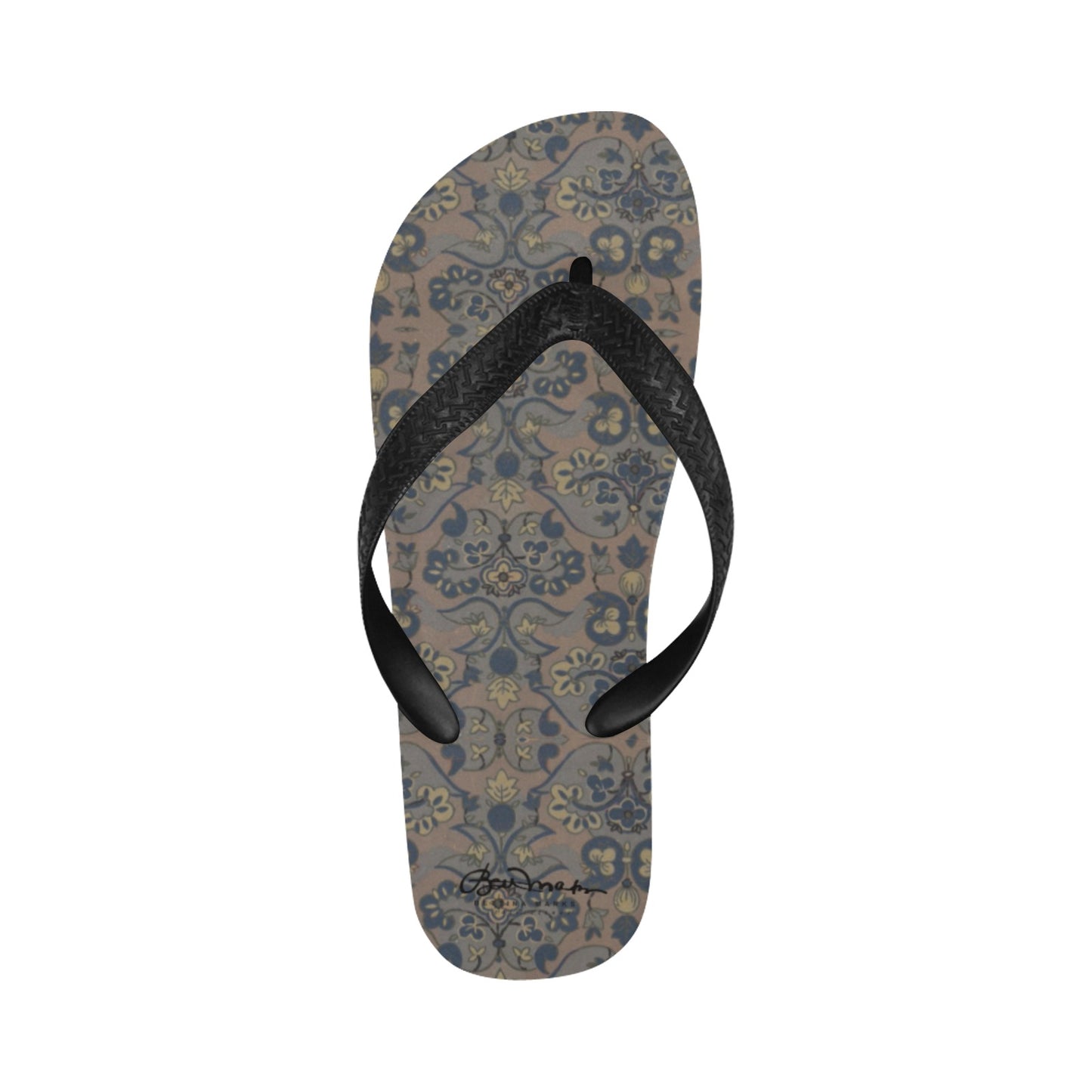 Not Quite Paisley On Light Brown Flip Flops for Men/Women