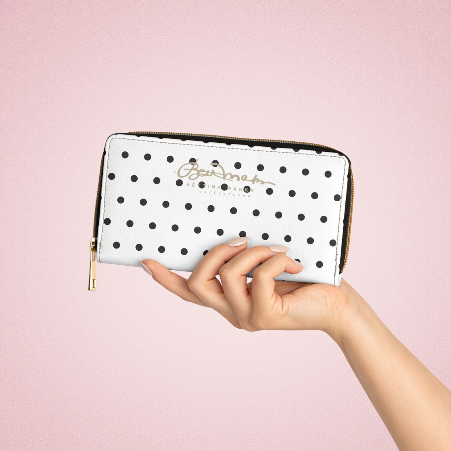 Poppy Seed Polka Dot Zipper Wallet for Women - Chic and Functional Clutch