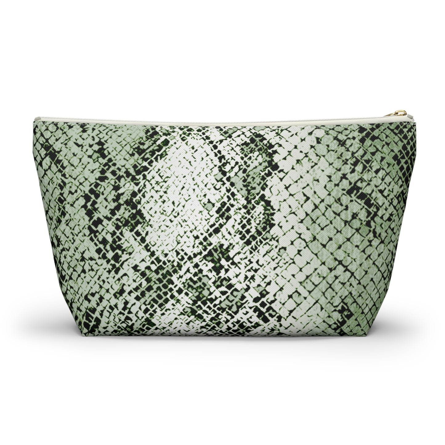 Sage Snake Skin Accessory Pouch w T-bottom