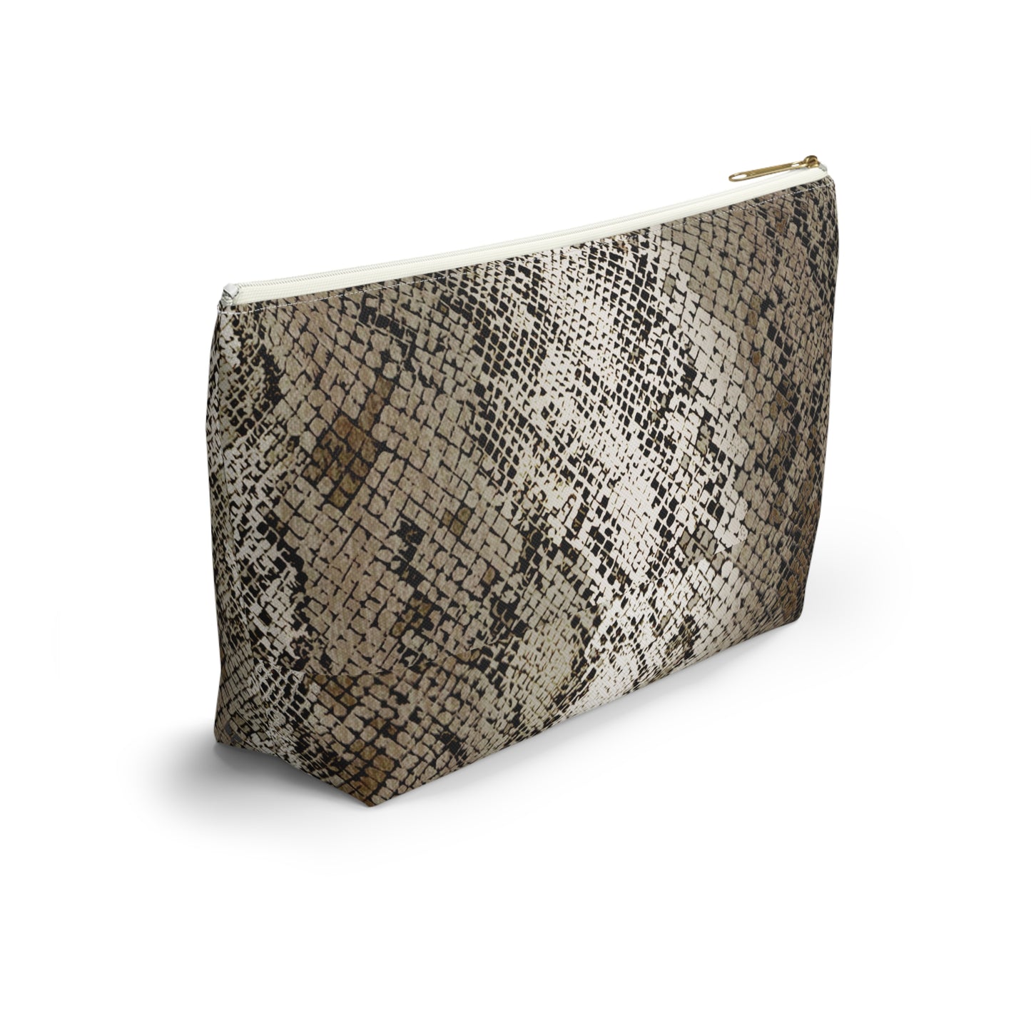 Deep Snake Skin Accessory Pouch w T-bottom